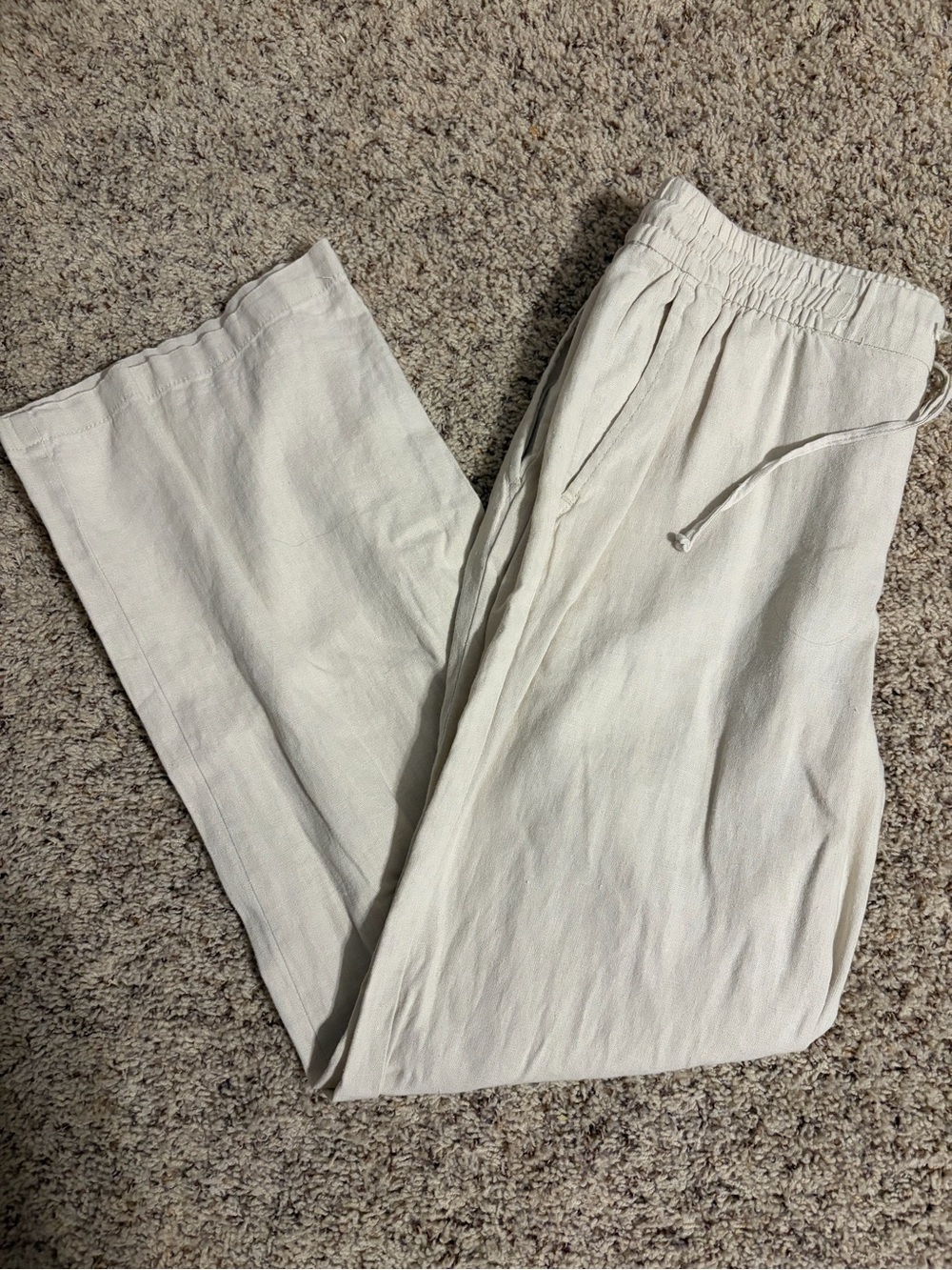 Old Navy Women's Wide-Leg Drawstring Pants - Off-White